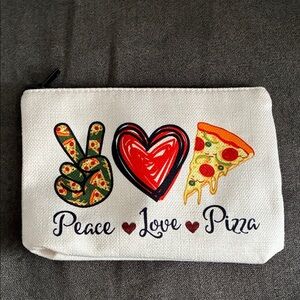 Peace Love Pizza Canvas Pouch